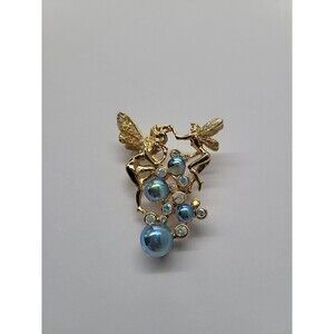 Vintage Kirks Folly Bubble Fairies Brooch Iridescent Bubble Double Fairy Retired
